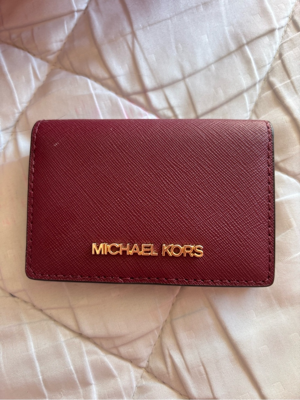 Michael kors jet set flap card holder leather wallet